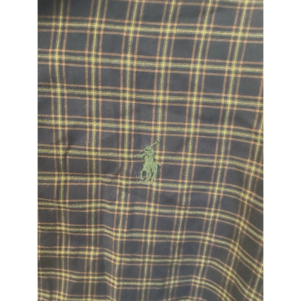 Polo Ralph Lauren Custom Fit‎  Shirt Mens M Plaid Long Sleeve green pony